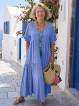Romy | Women's Tiered Short Sleeve Maxi Dress