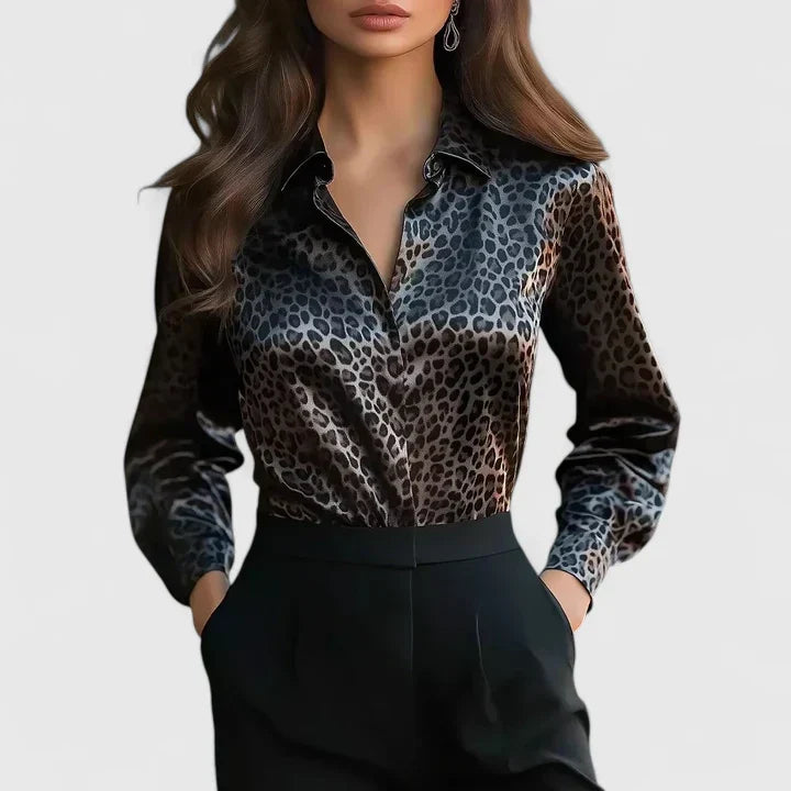 Rosabel | Women's Leopard Print Long Sleeve Shirt