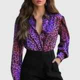 Rosabel | Women's Leopard Print Long Sleeve Shirt