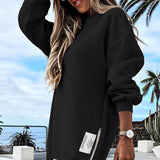 Rosetta | Women's Oversized Crew Neck Long Sleeve Dress