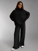 Rowan | Women's Turtleneck Wide Leg Knit Lounge Set