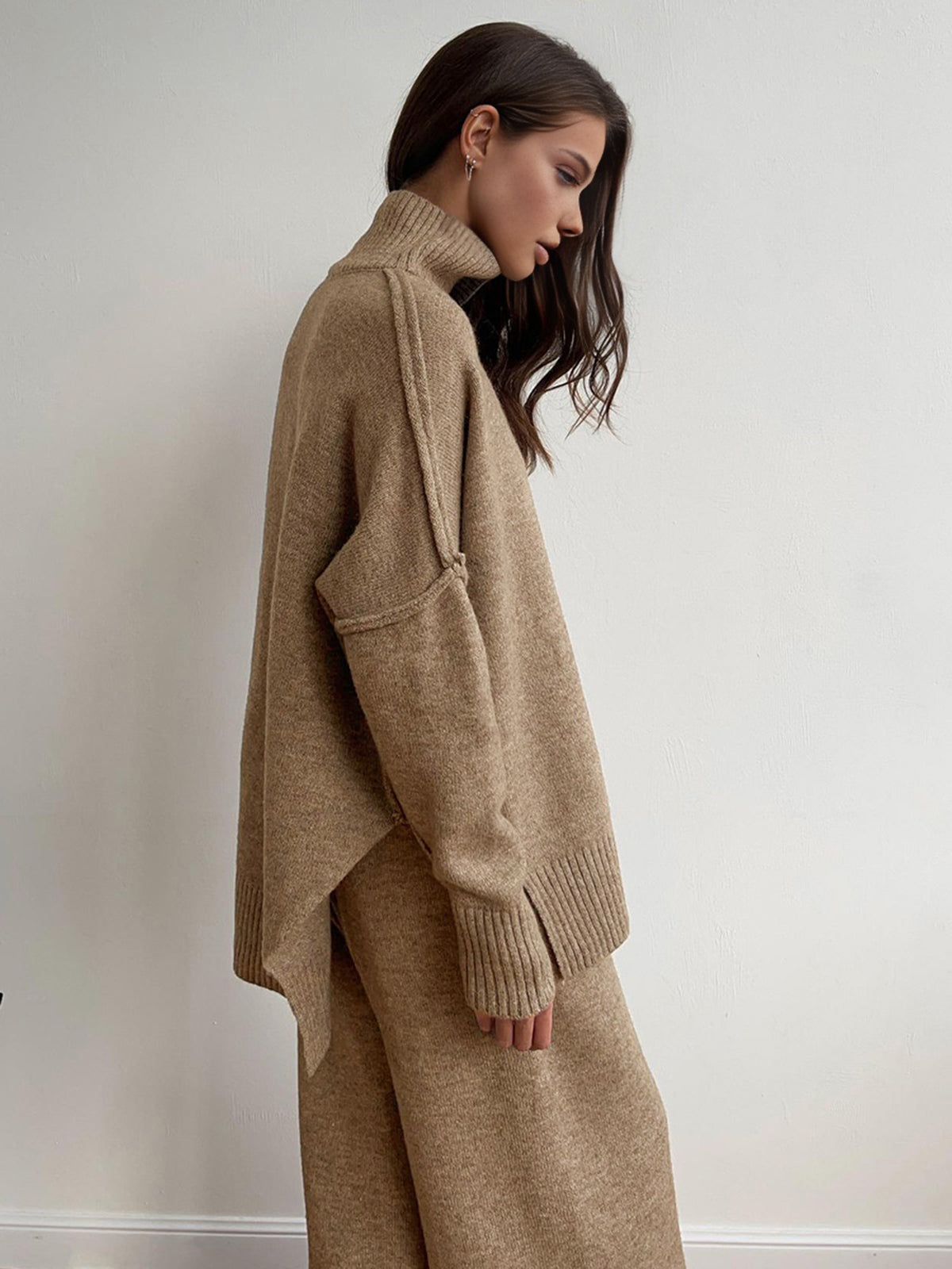 Rowan | Women's Turtleneck Wide Leg Knit Lounge Set