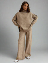 Rowan | Women's Turtleneck Wide Leg Knit Lounge Set