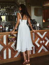 Isla | Women's Ruffle Hem Cami Midi Dress Sleeveless Summer