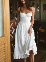 Isla | Women's Ruffle Hem Cami Midi Dress Sleeveless Summer