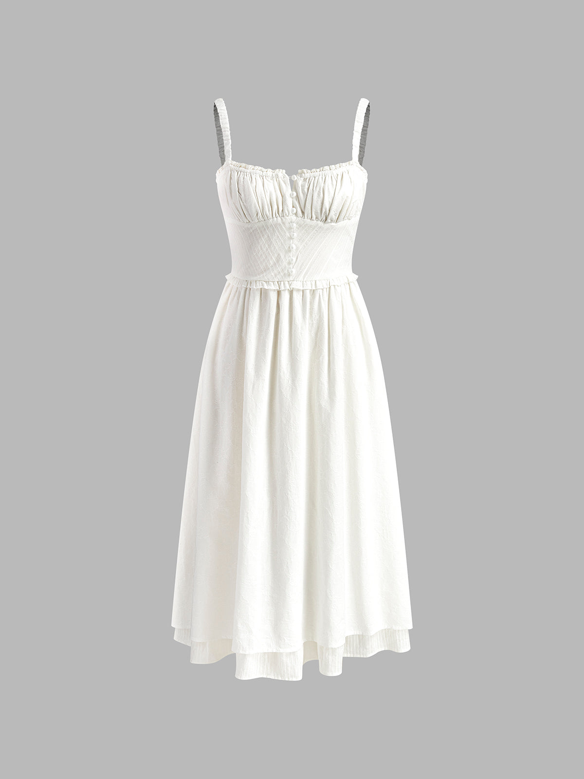 Isla | Women's Ruffle Hem Cami Midi Dress Sleeveless Summer