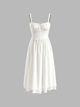 Isla | Women's Ruffle Hem Cami Midi Dress Sleeveless Summer