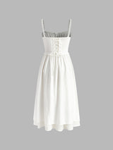 Isla | Women's Ruffle Hem Cami Midi Dress Sleeveless Summer
