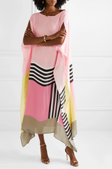 Aria | Women's Geometric Print Kaftan Batwing Sleeve Maxi Dress