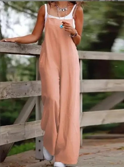 Saoirse | Women's Sleeveless Wide Leg Overall Jumpsuit