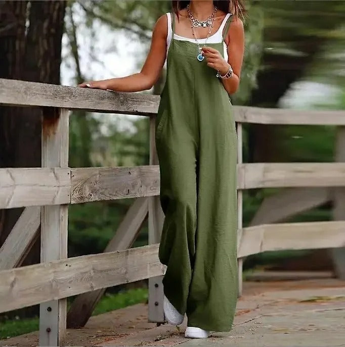 Saoirse | Women's Sleeveless Wide Leg Overall Jumpsuit