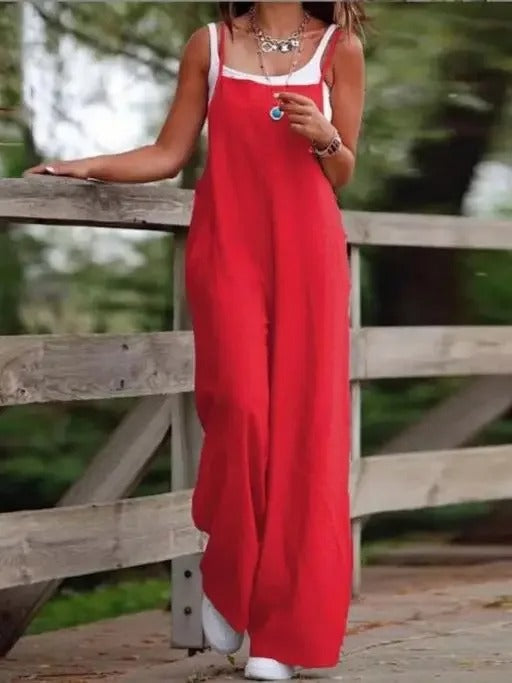Saoirse | Women's Sleeveless Wide Leg Overall Jumpsuit