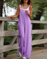 Saoirse | Women's Sleeveless Wide Leg Overall Jumpsuit