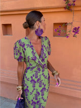 Savana | Women's Floral Wrap Midi Dress