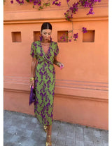 Savana | Women's Floral Wrap Midi Dress