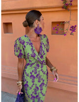 Savana | Women's Floral Wrap Midi Dress