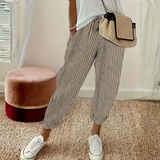 Seraphina | Women's Striped Wide Leg Linen Pants