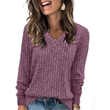 Seraphine | Women's V Neck Ribbed Oversized Sweater