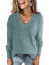 Seraphine | Women's V Neck Ribbed Oversized Sweater