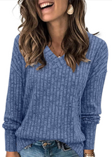 Seraphine | Women's V Neck Ribbed Oversized Sweater