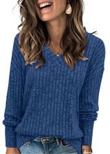 Seraphine | Women's V Neck Ribbed Oversized Sweater