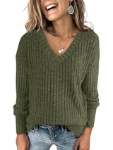 Seraphine | Women's V Neck Ribbed Oversized Sweater