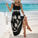 Solène | Women's Printed Maxi Beach Dress Square Neck
