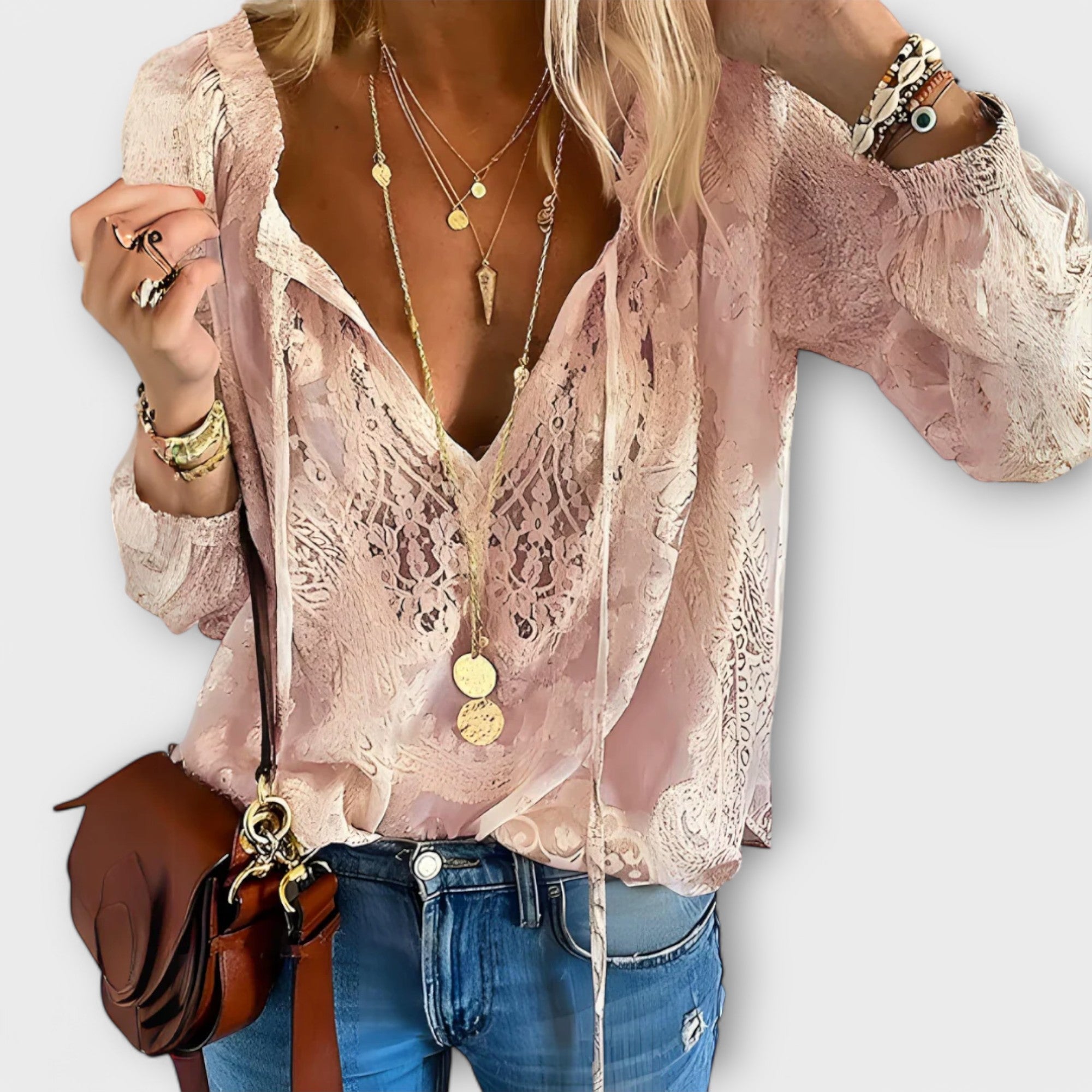 Sorrel | Women's V-Neck Long Sleeve Lace Blouse