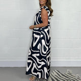 Zola | Women's Abstract Print Sleeveless Maxi Jumpsuit
