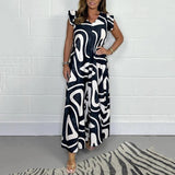 Zola | Women's Abstract Print Sleeveless Maxi Jumpsuit