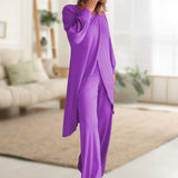 Danielle | Women's Two-Piece Lounge Set Long Sleeve Top & Wide-Leg Trousers