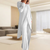 Danielle | Women's Two-Piece Lounge Set Long Sleeve Top & Wide-Leg Trousers