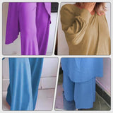 Danielle | Women's Two-Piece Lounge Set Long Sleeve Top & Wide-Leg Trousers