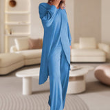Danielle | Women's Two-Piece Lounge Set Long Sleeve Top & Wide-Leg Trousers