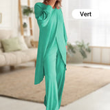 Danielle | Women's Two-Piece Lounge Set Long Sleeve Top & Wide-Leg Trousers