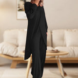 Danielle | Women's Two-Piece Lounge Set Long Sleeve Top & Wide-Leg Trousers