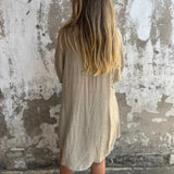 Sasha | Women's 2 Piece Linen Shirt and Shorts Set Long Sleeve
