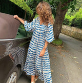 Margot | Women's V-Neck Puff Sleeve Boho Floral Maxi Dress