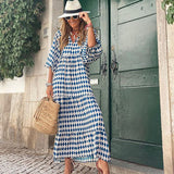 Margot | Women's V-Neck Puff Sleeve Boho Floral Maxi Dress
