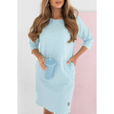 Lieka | Women's Sweatshirt Dress 3/4 Sleeve Round Neck Casual Mini Dress