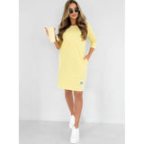 Lieka | Women's Sweatshirt Dress 3/4 Sleeve Round Neck Casual Mini Dress