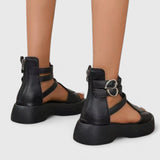 Zena | Women's Platform Gladiator Sandals Multi-Strap Buckle