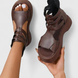 Zena | Women's Platform Gladiator Sandals Multi-Strap Buckle