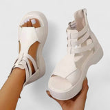 Zena | Women's Platform Gladiator Sandals Multi-Strap Buckle
