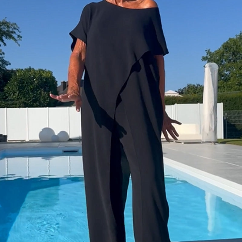 Nora | Women's 2 Piece Oversized Top and Wide Leg Trousers Set