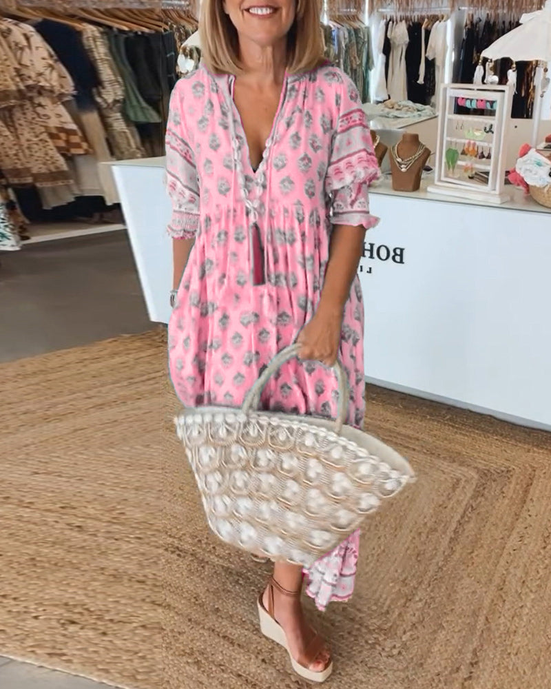 Tallulah | Women's Boho Print Relaxed Maxi Dress