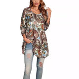 Tamzin | Women's Mandala Print 3/4 Sleeve Tunic Top