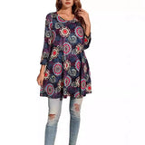 Tamzin | Women's Mandala Print 3/4 Sleeve Tunic Top