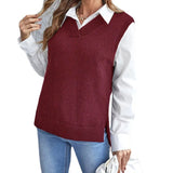 Taryn | Women's V-Neck Sleeveless Sweater Vest