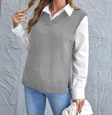 Taryn | Women's V-Neck Sleeveless Sweater Vest